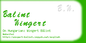 balint wingert business card